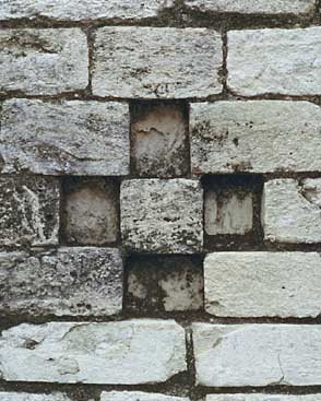 Becan architectural motifs:  recessed cross design