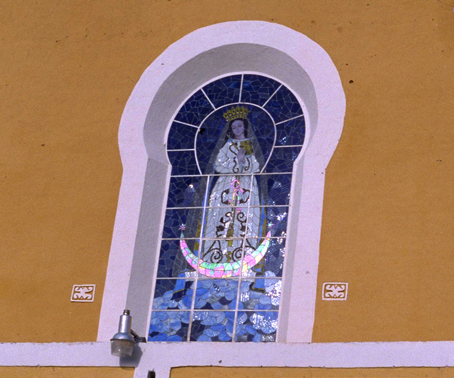 Stained glass window, Izamal Basicila