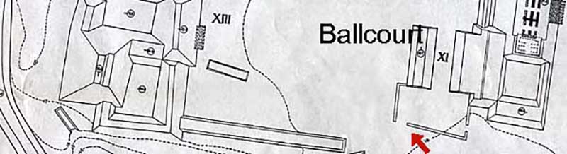 Becan: map of ballcourt area