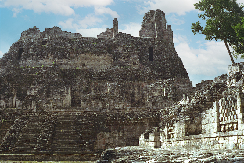 Becán Structure IV viewed from the Annex (North) Side