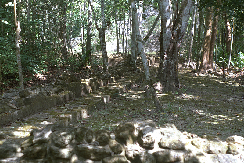 Becan: small masonry lines by ballcourt