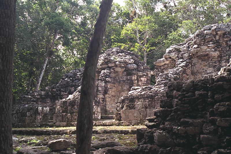 View of Chicanná Structure XI, the oldest structure at Chicanná
