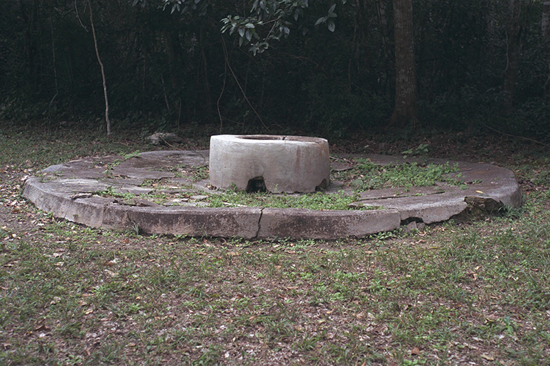 Chicanná, photo of chultun with its catch basin