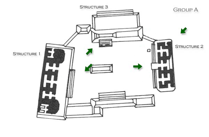 Archaeological map of Chicanná's Central Plaza
