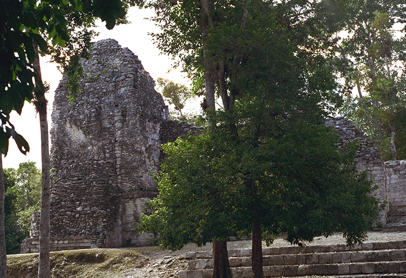 Side view of the massive south tower of Structure I
