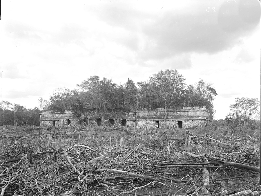 Maudslay’s 1889 photo of Akab Dzip at Chichen Itza, viewed from the west