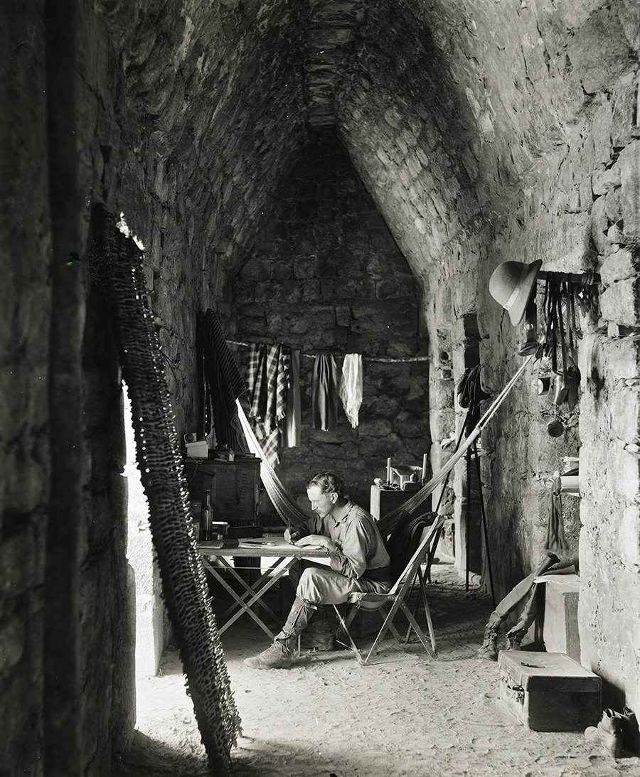 Alfred Maudslay working in 1889