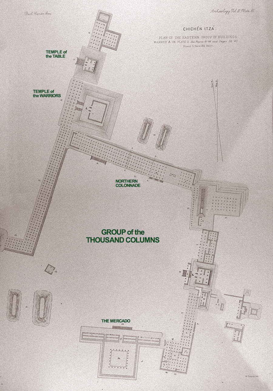 Alfred Maudslay’s 1889 map of the East Group at Chichén Itzá