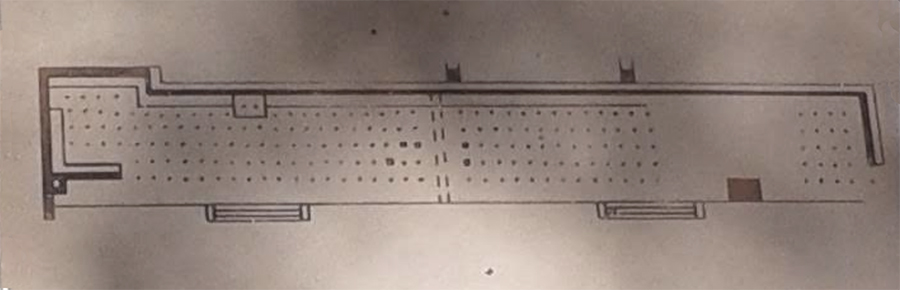 Photo of part of a sign at the site diagraming the Northern Colonaade