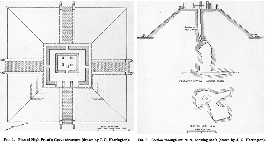 Plan of the High Priest’s Pyramid and cross-section