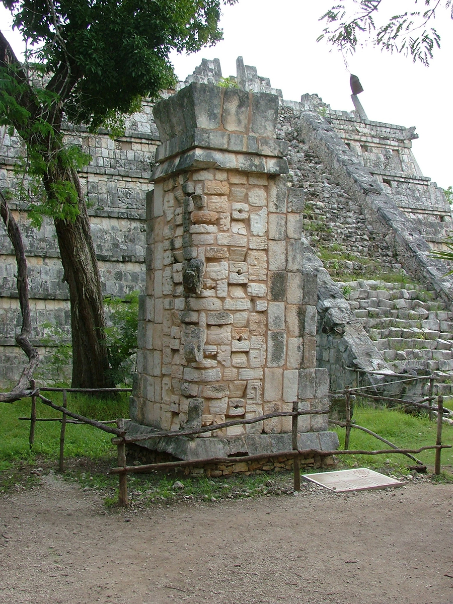 Chaak mask stacks at the Ossuary
