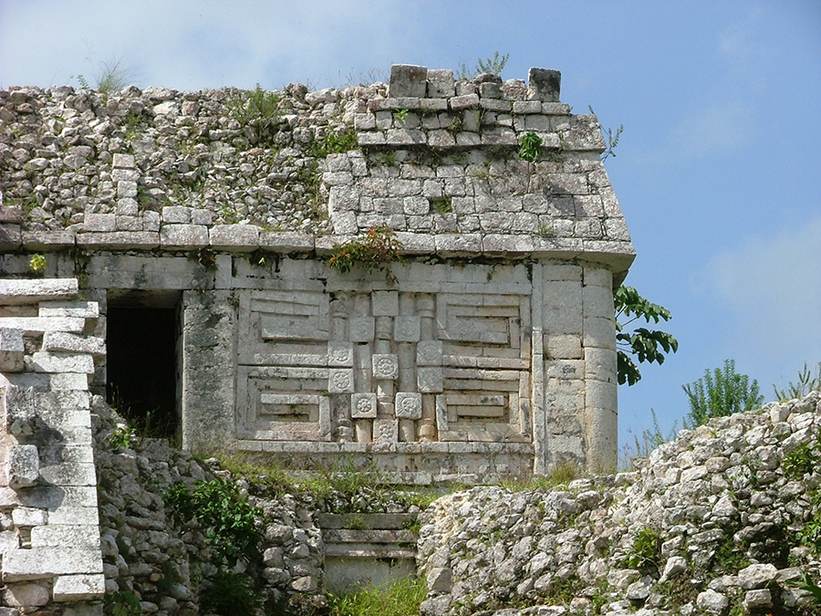 The apartment on the top level of Casa de Monjas at Chichen Itza