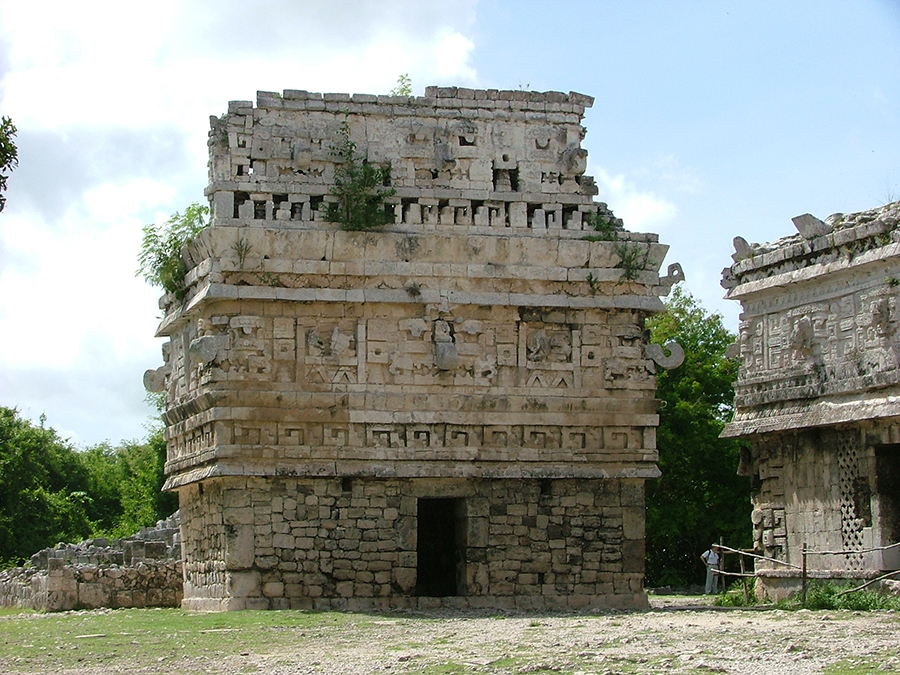 La Iglasia, Chichen Itza, decorated with classic Puuc style Chaac masks and volutes