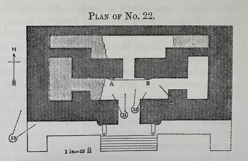 Maudslay's Building Diagram of Copan Temple 22