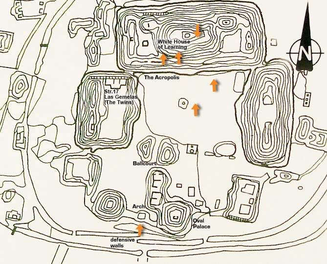 Archaeological map of Ek Balam with interactive photo links