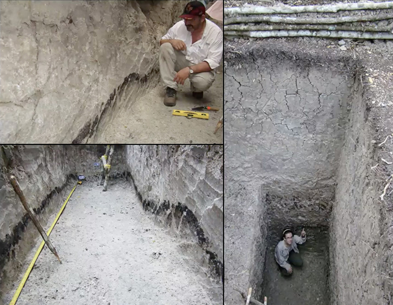 Richard Hansen Photo of clay overlay of fertile soil after El Mirador collapse