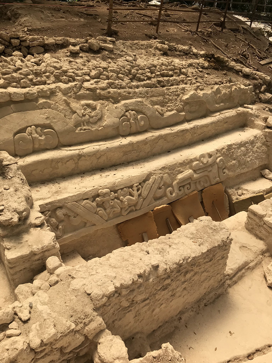 Water catchment panels being excavated