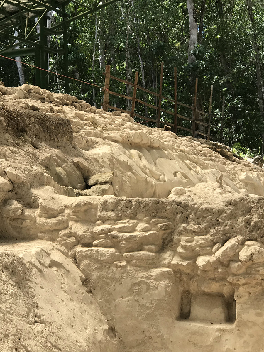 Restored carvings in the water catchment system