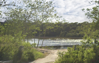 The ancient aguada at the Xpujil East/West and North/South Crossroads