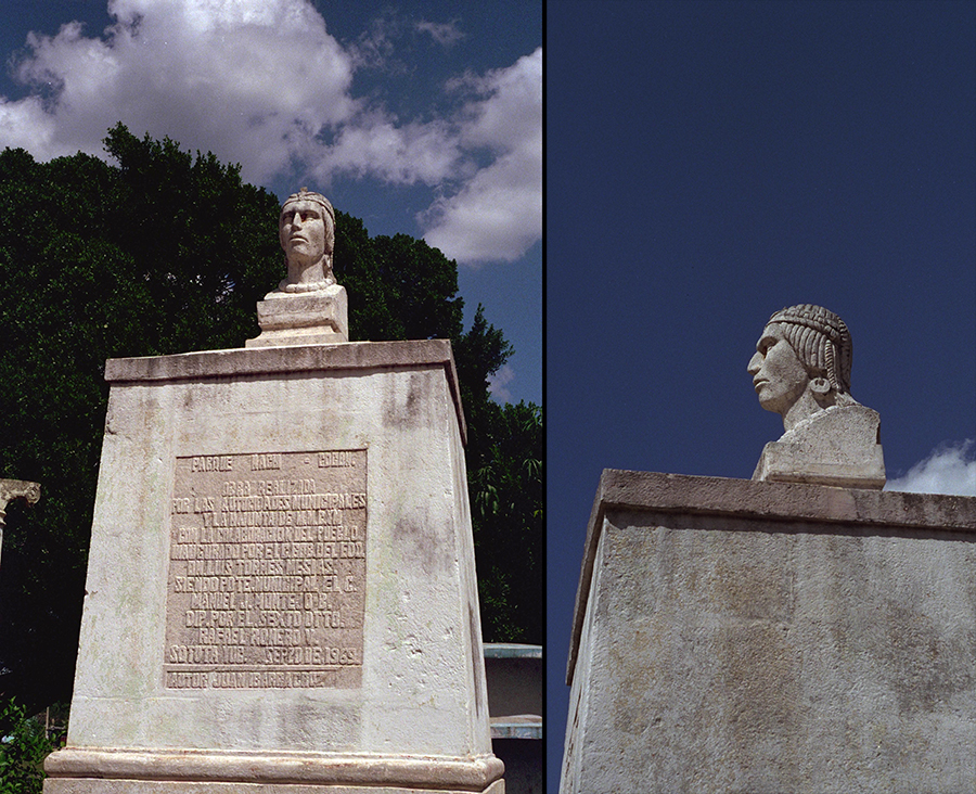 Statue of Nachi Cocom, last great ruler of the Cocom lineage, erected in the town of Sotuta