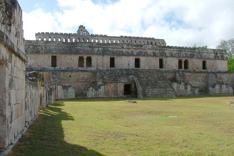 Grand central stairway of El Palacio at Kabah