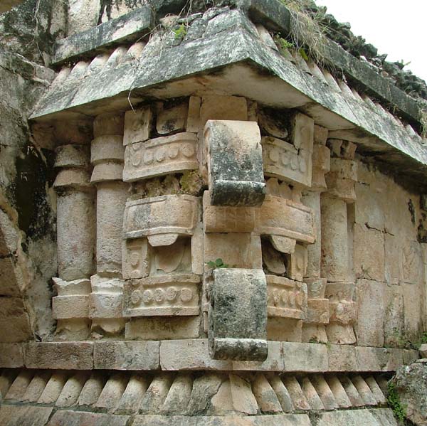 Masks on the West Side of the Stairway of the Palace of Labna