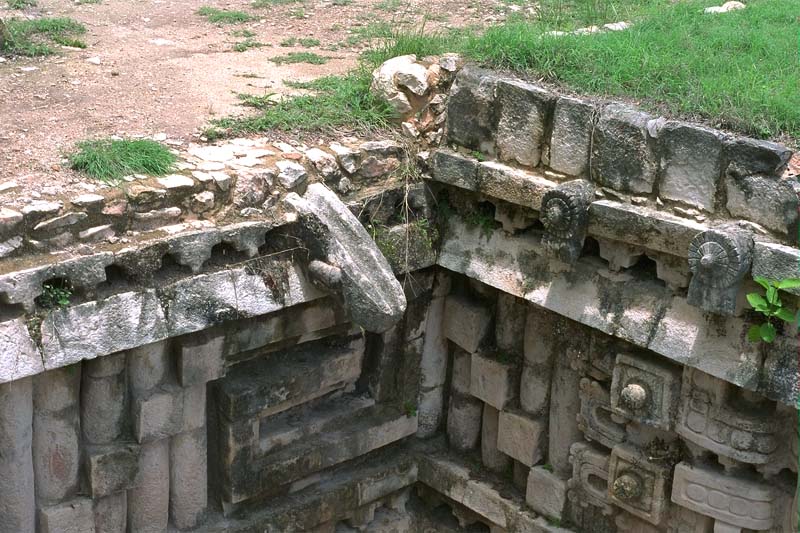 Maya downspout, West side of the Palace of Labna