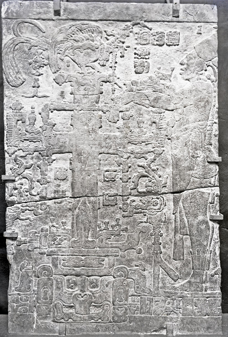 Maudslay’s photo of the back panel of Temple of the Cross