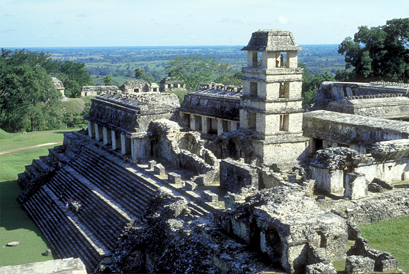 Palace viewed from atop the Temple of the Inscriptions