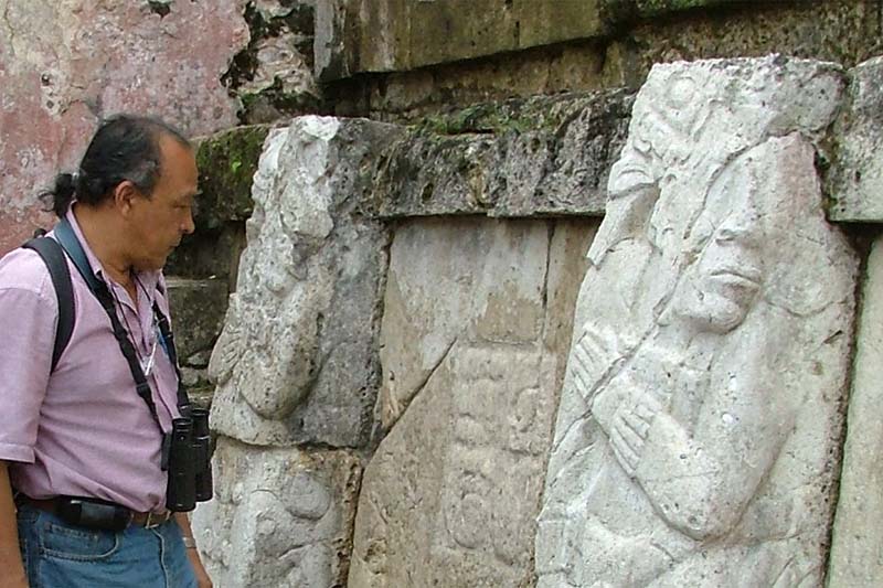 House C slabs of captives, Palenque Palace