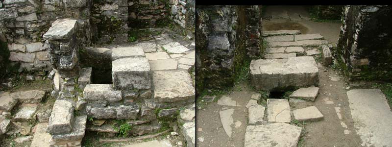 Ancient latrine plumbing at the Palenque Palace