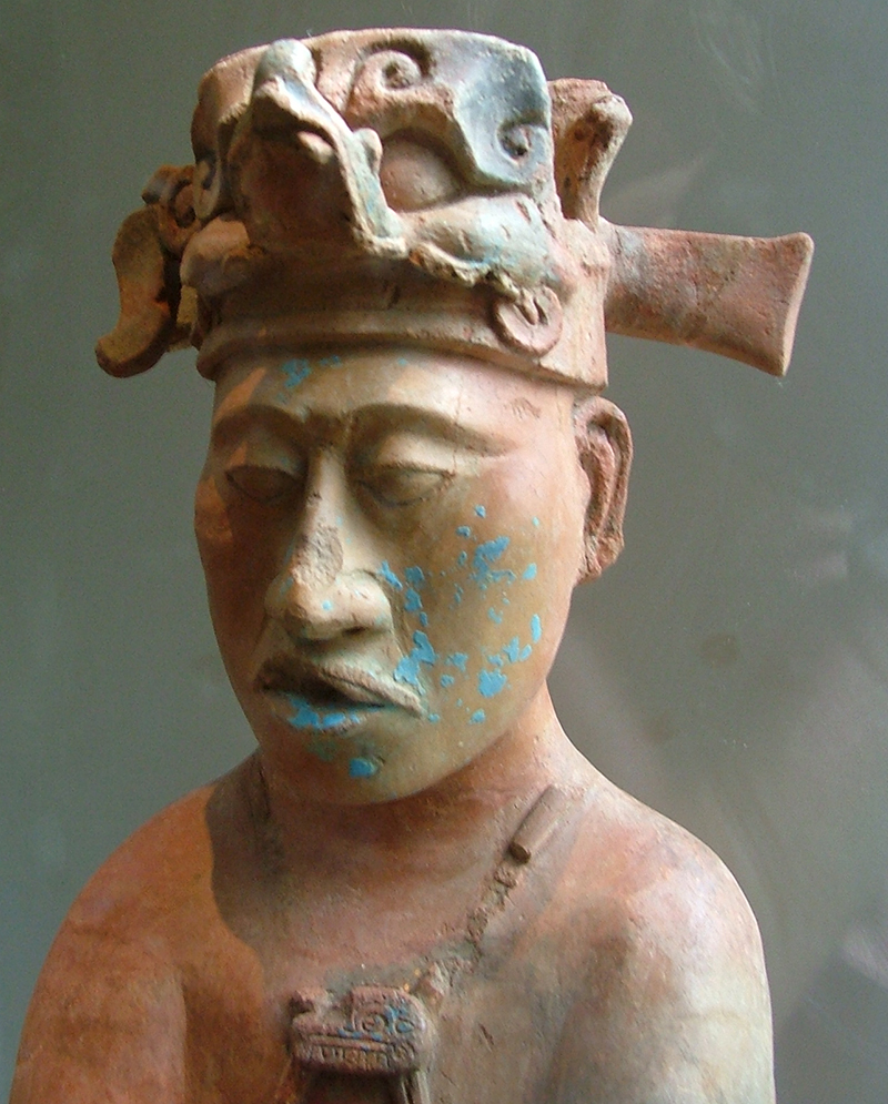 Anthropomorphic head made of clay from Palenque