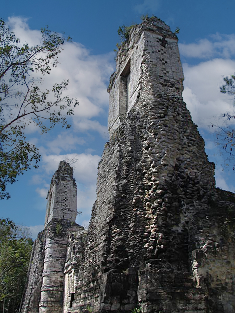 Rio Bec B structure with steep non-functional towers