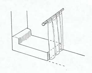 Drawing of Maya bed