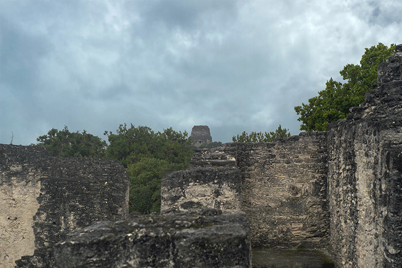 Tikal: View from North Acropolis to Temple V