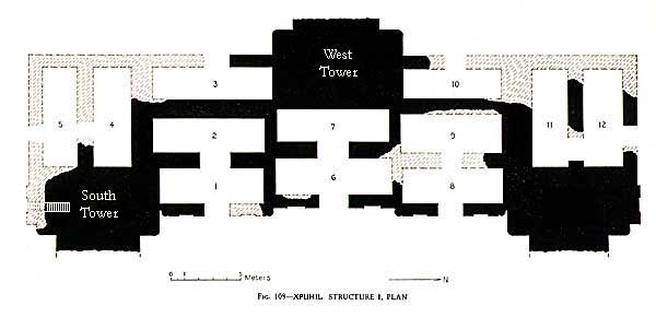 Xpujil: Str.1 building plan
