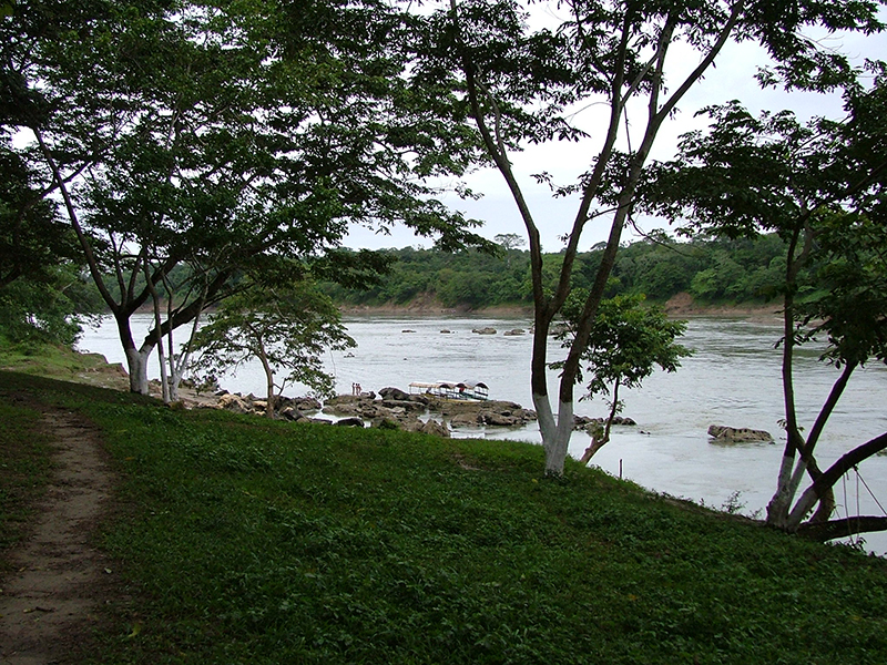 View of the Usumacinta River from the banks of Frontera Corozal