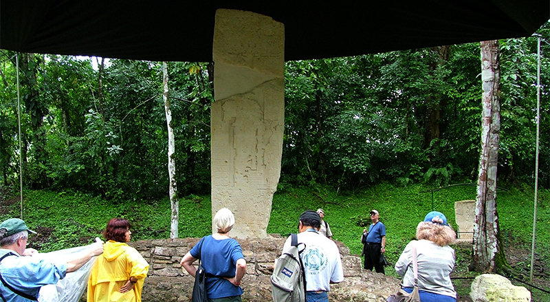 The temple-facing side of Yaxchilan Stela 1