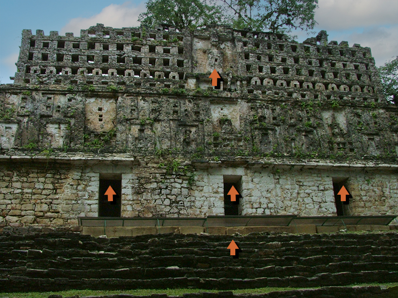 Diagram showing the four levels of decoration on Structure 33