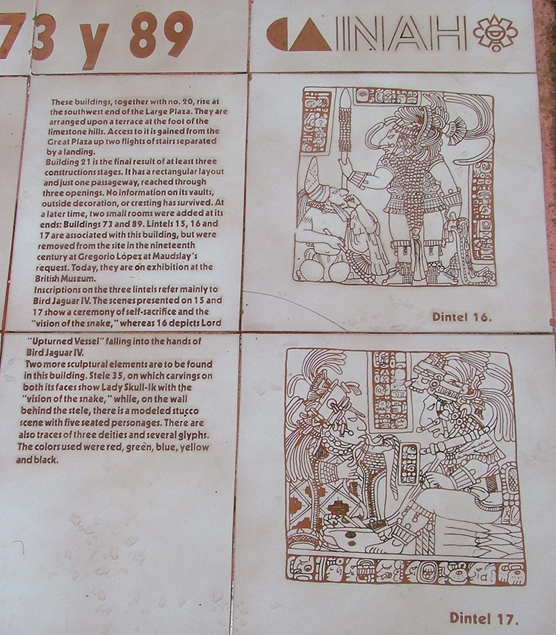 INAH informational sign at Structure 21